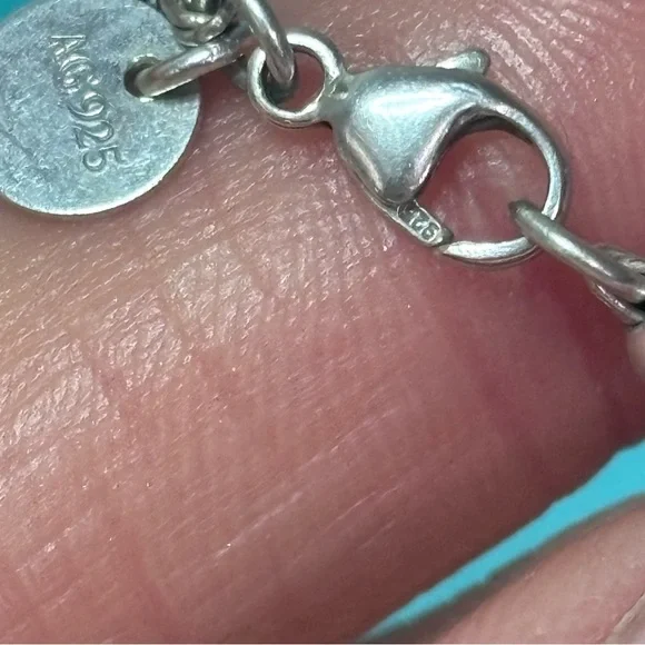 Authentic Tiffany & Co 4mm Bead Bracelet w/ Silver Mini Heart Charm - Picture 5 of 10